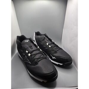 Mizuno Dominant AS  (11GT18591). Baseball Turf Shoes. Gray/Black Mens 15
